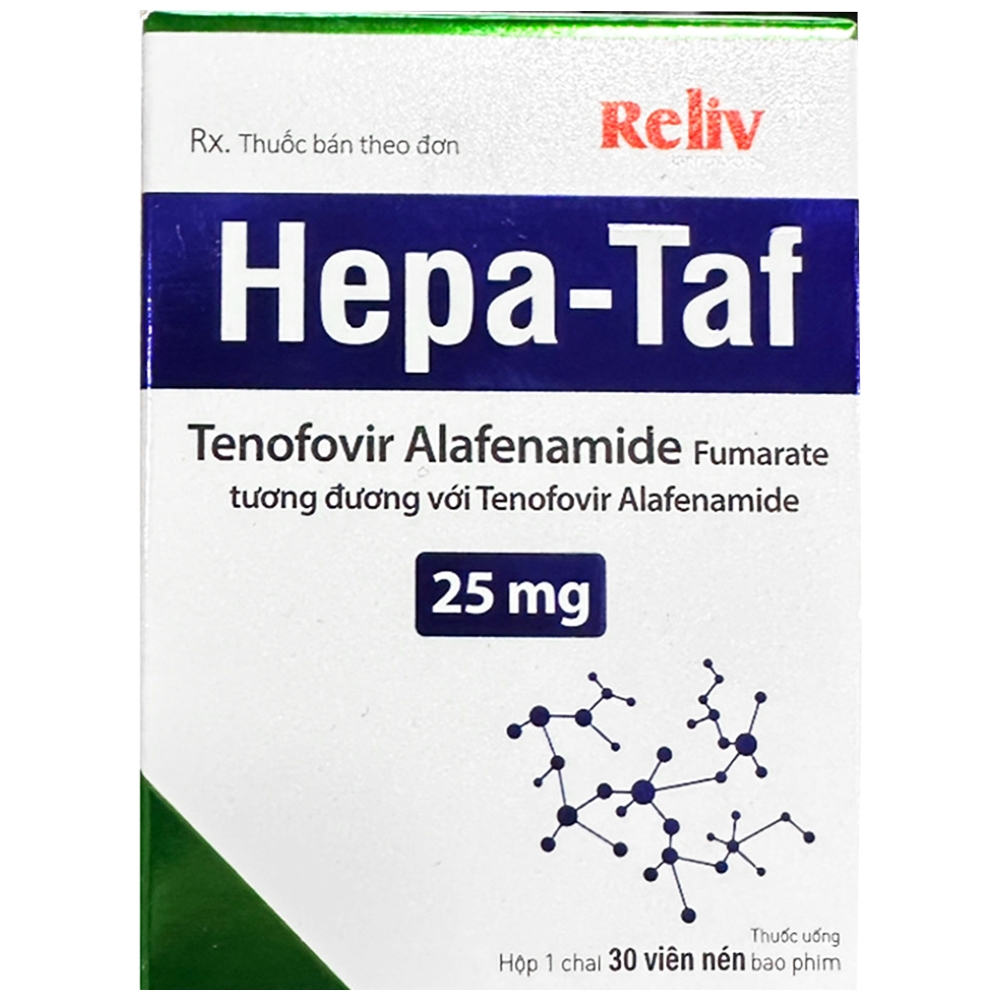 Hình ảnh Thuốc Hepa - Taf 25mg BRV điều trị bệnh viêm gan siêu vi B mạn tính (30 viên)