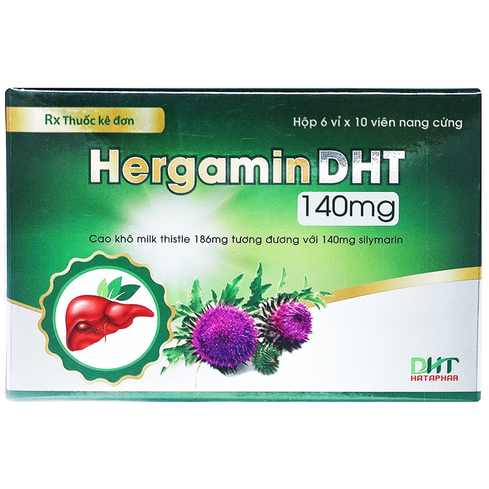 Hình ảnh Thuốc HergaminDHT 140mg Hataphar điều trị viêm gan cấp, mạn tính, viêm gan siêu vi (6 vỉ x 10 viên)