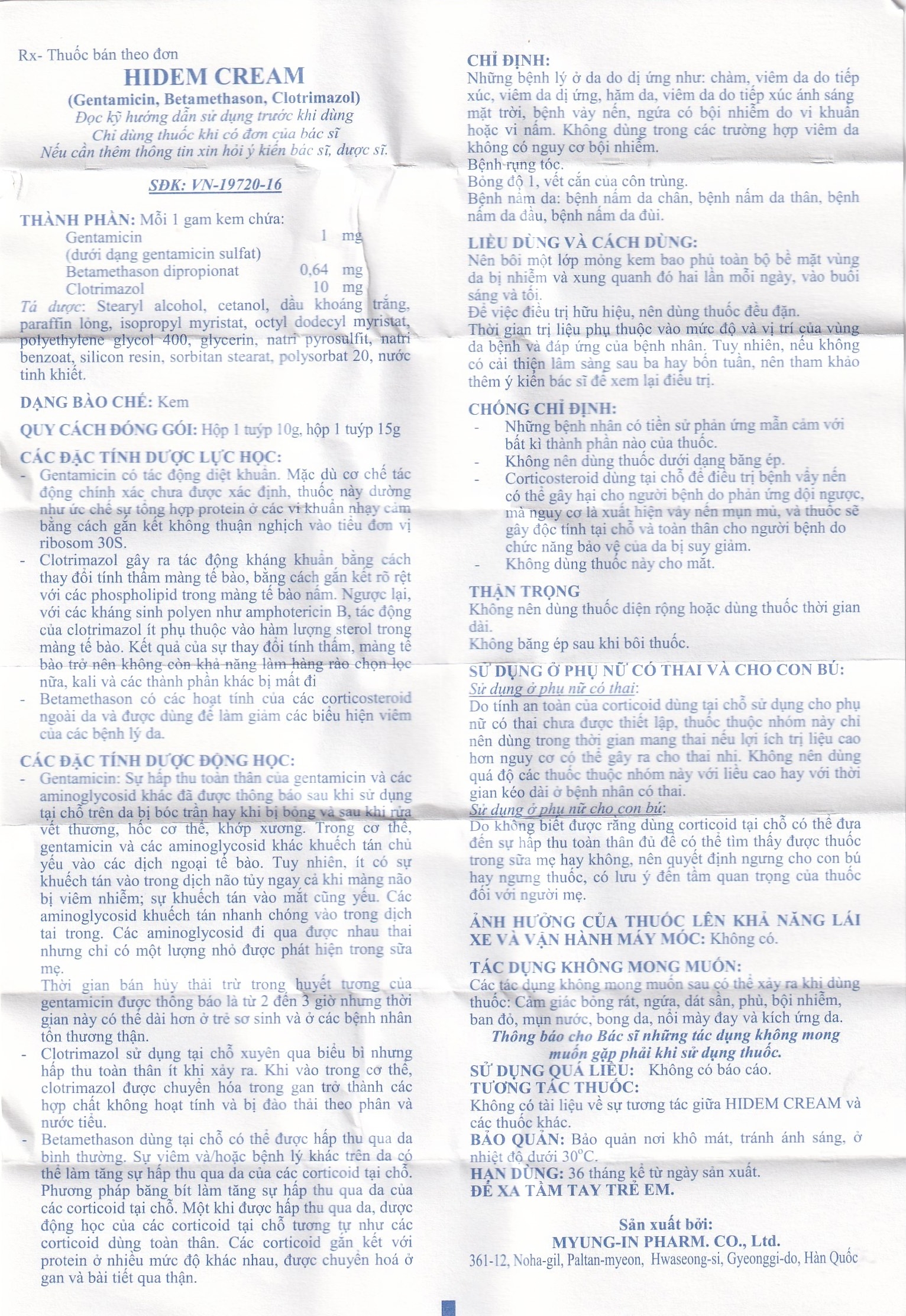 Hình ảnh Kem bôi Hidem Cream điều trị viêm da dị ứng, hăm da (15g)