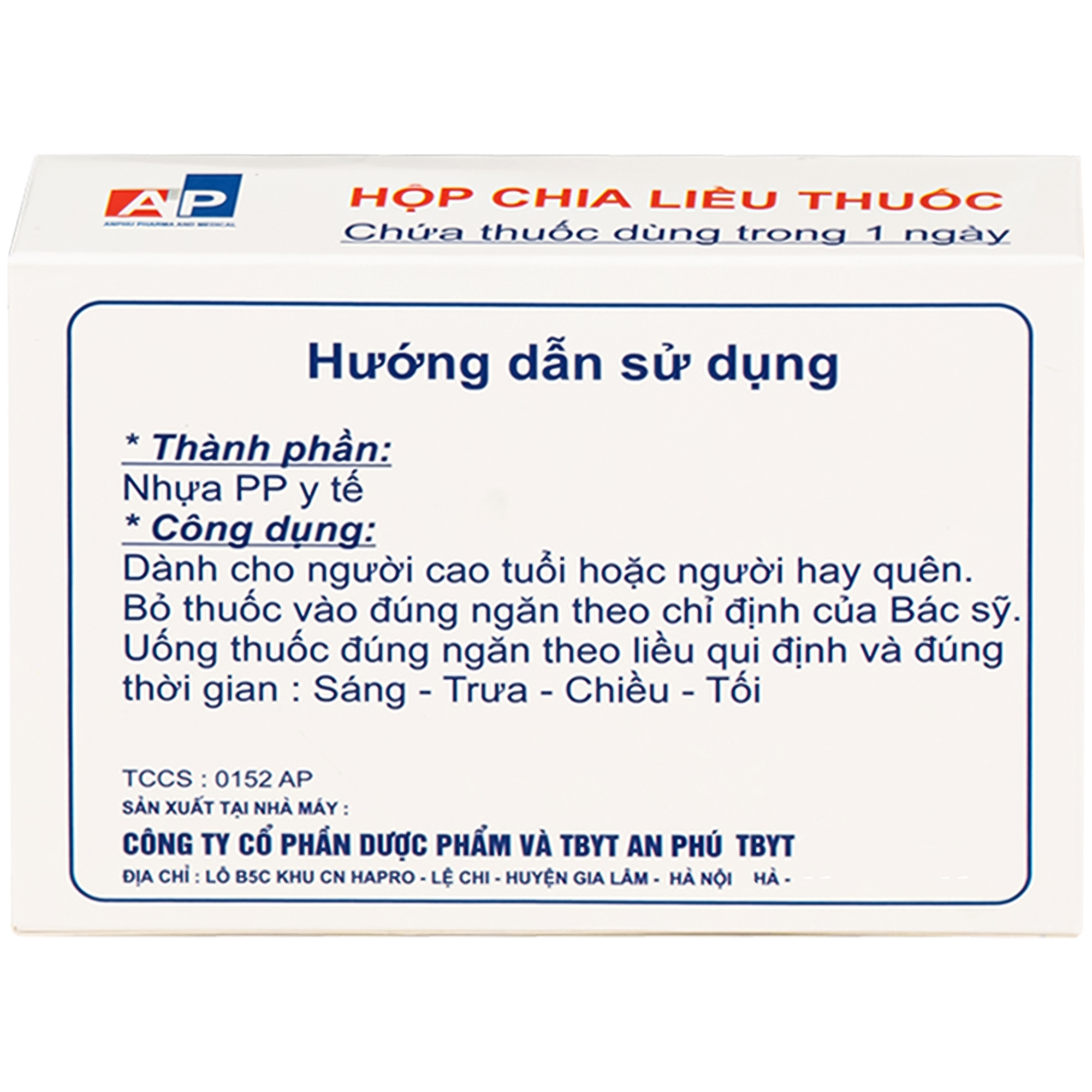 Hình ảnh Hộp Chia Liều Thuốc Ngày 4 Ngăn An Phú