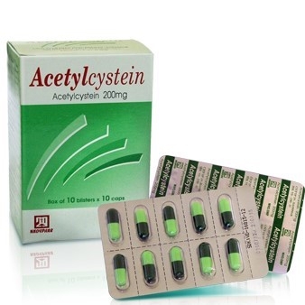 Thuốc Acetylcystein 200mg Nadyphar tiêu nhầy trong bệnh viêm phế quản, bệnh nhầy nhớt (100 viên)