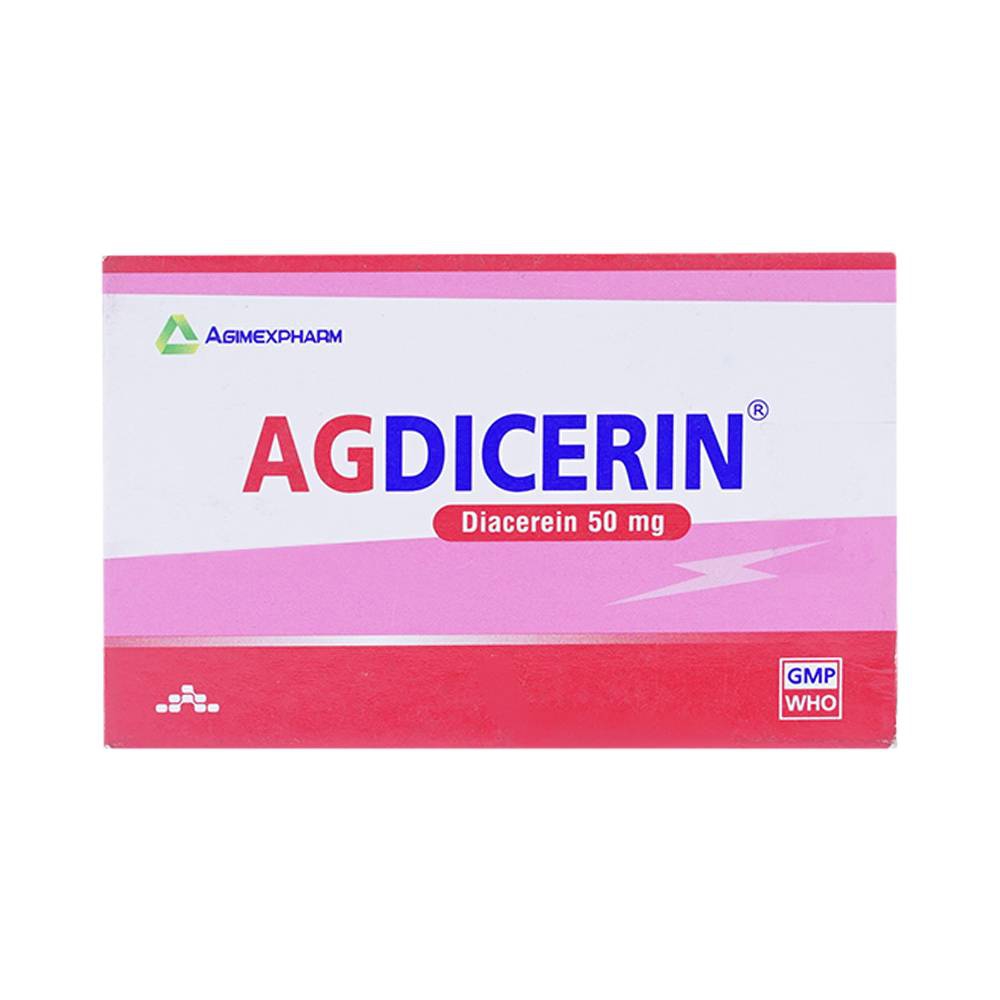 Thuốc Agdicerin 50mg Agimexpharm điều trị triệu chứng các bệnh thoái hóa khớp hông, gối (3 vỉ x 10 viên)