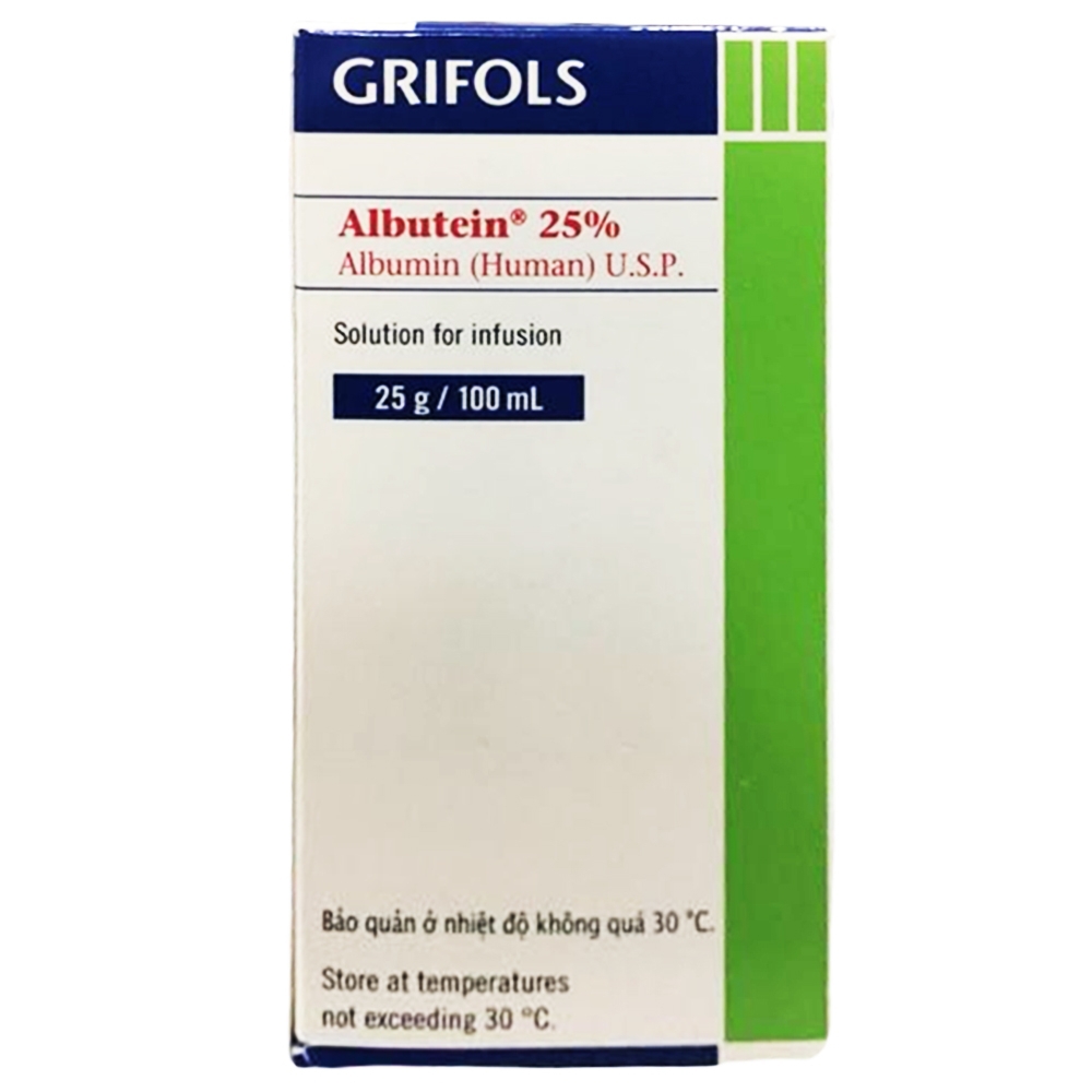 Dịch truyền tĩnh mạch Albutein 25% Grifols điều trị sốc giảm thể tích (100ml)