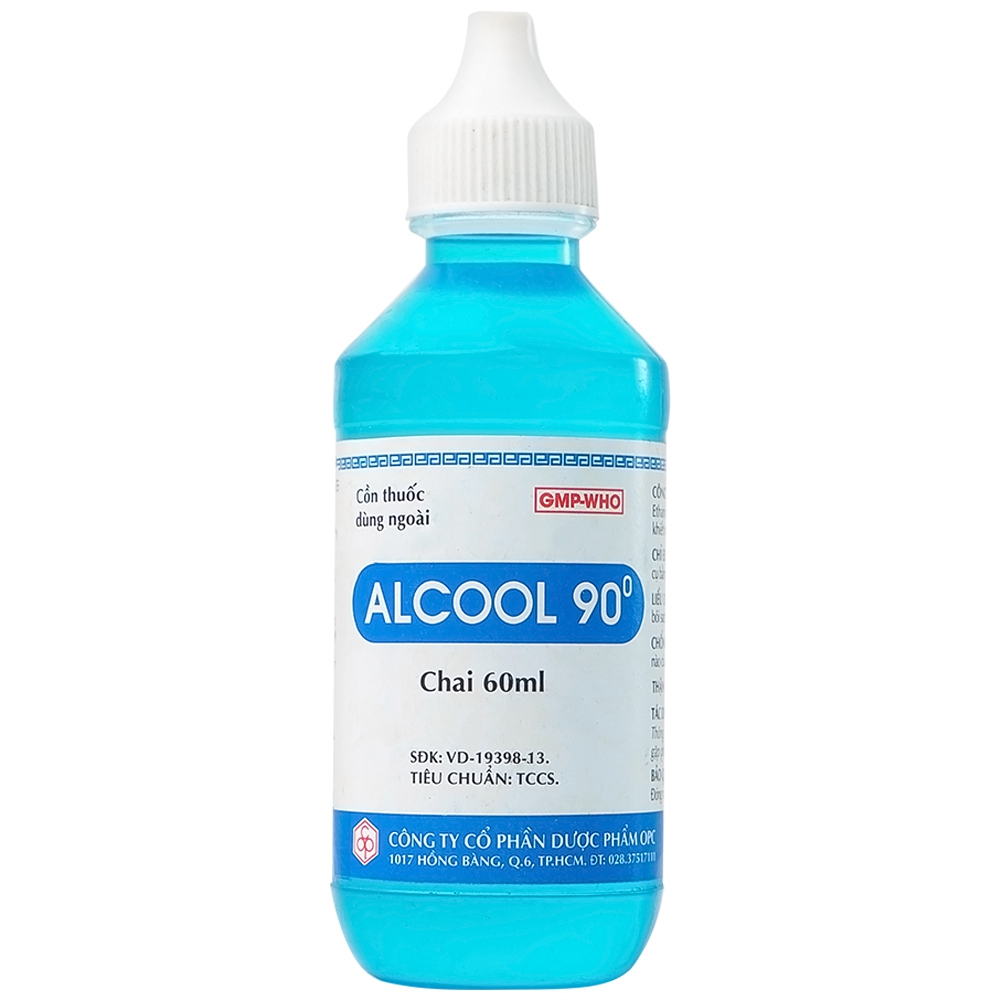 Cồn thuốc dùng ngoài Alcool 90 độ OPC sát trùng vết thương ngoài da, vật dụng (60ml)