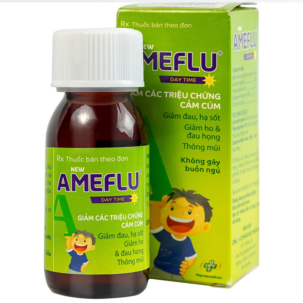 Siro New Ameflu Day Time 160mg/5ml OPV giảm các triệu chứng cảm cúm (60ml)