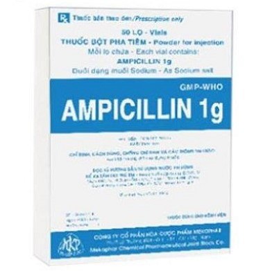 Thuốc bột pha tiêm Ampicillin 1g Mekophar điều trị nhiễm khuẩn (1g)