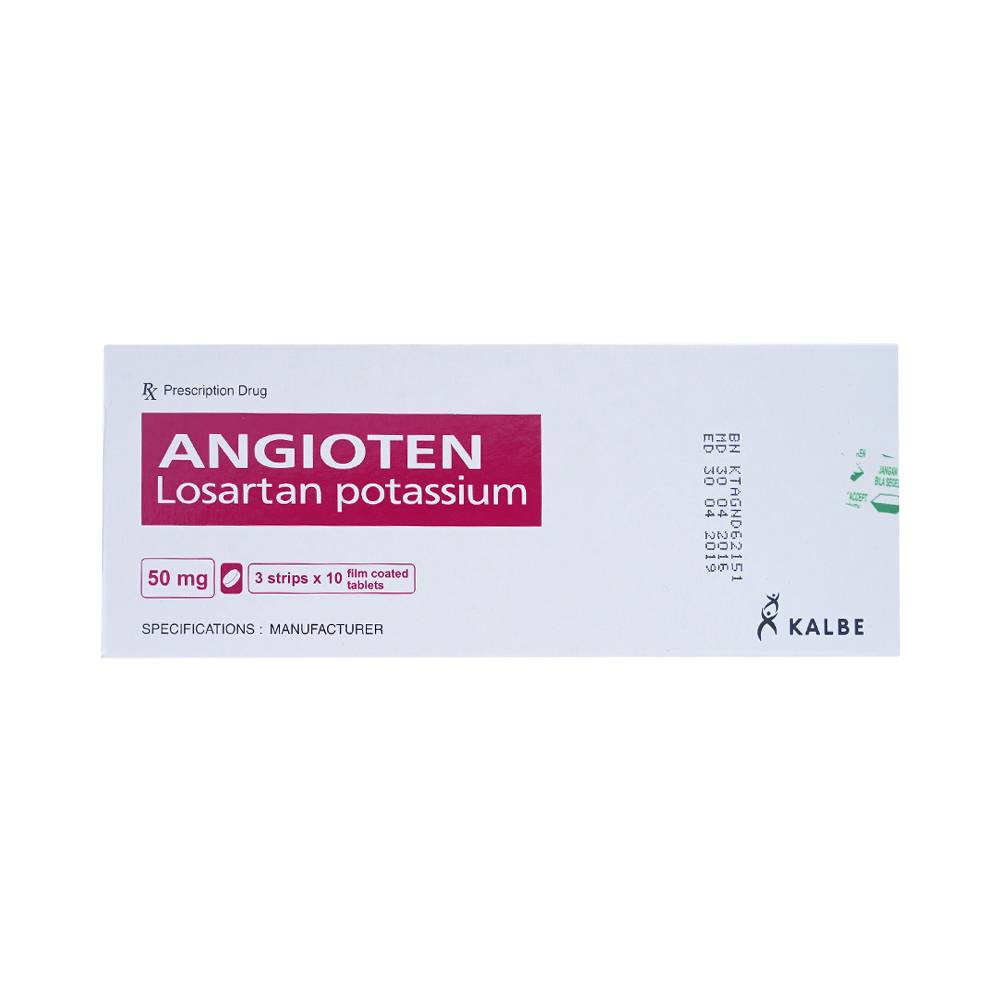 Thuốc Angioten 50mg Kalbe điều trị tăng huyết áp (3 vỉ x 10 viên)