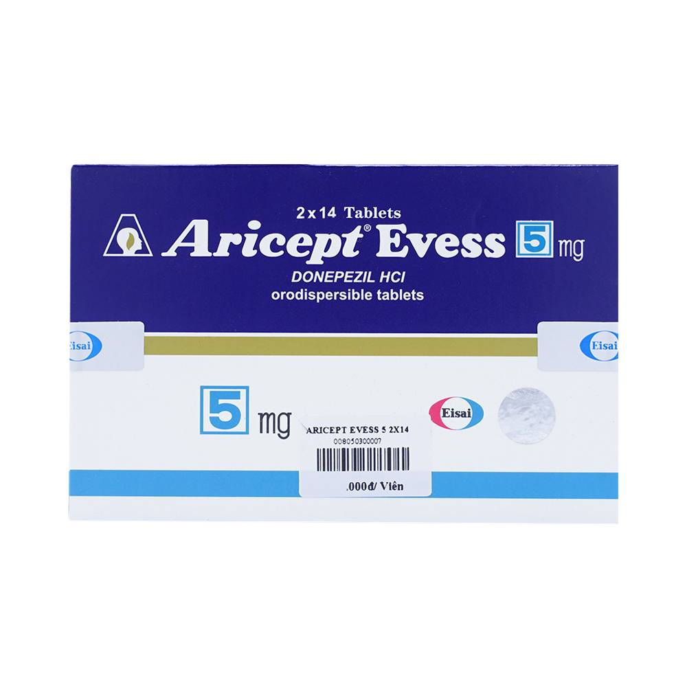 Thuốc Aricept Evess 5mg Eisai điều trị triệu chứng bệnh azheimer (2 vỉ x 14 viên)