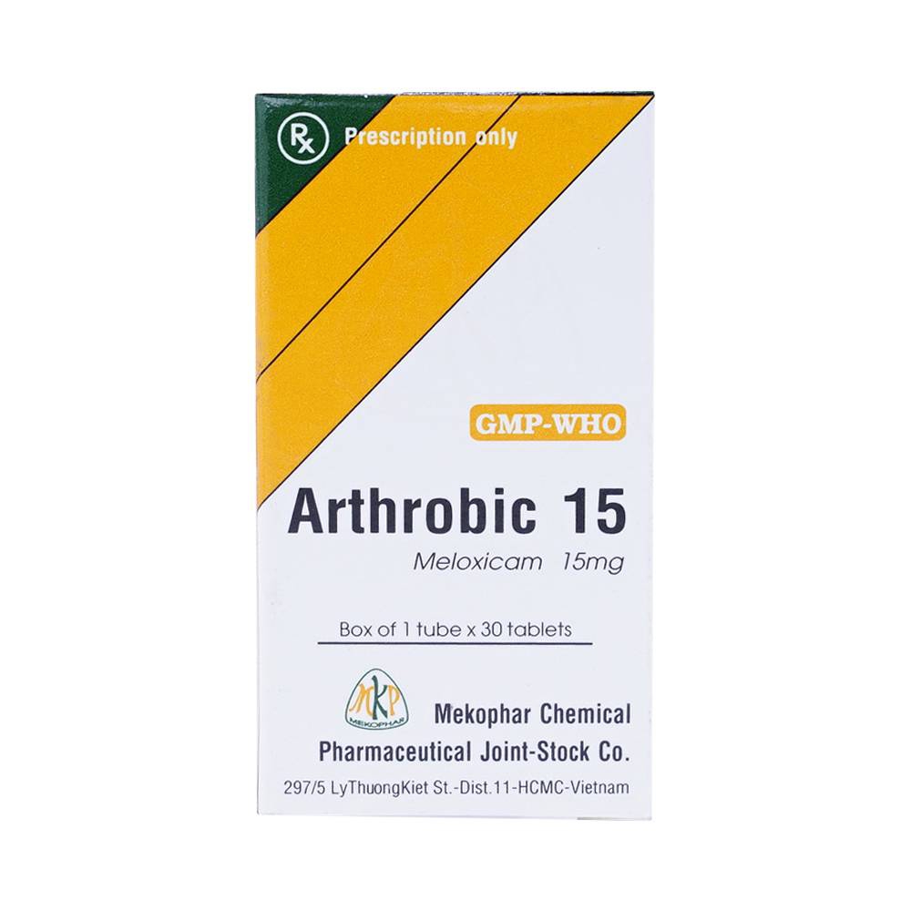 Thuốc Arthrobic 15 Mekophar điều trị viêm đau xương khớp, viêm khớp dạng thấp (30 viên)