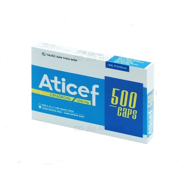 Thuốc Aticef 500mg DHG điều trị nhiễm khuẩn từ nhẹ đến vừa (2 vỉ x 7 viên)