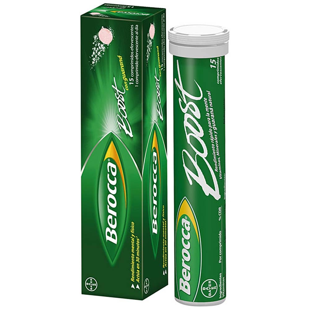 Viên sủi Berocca Boost Bayer bổ sung vitamin nhóm B và các khoáng chất (15 viên)