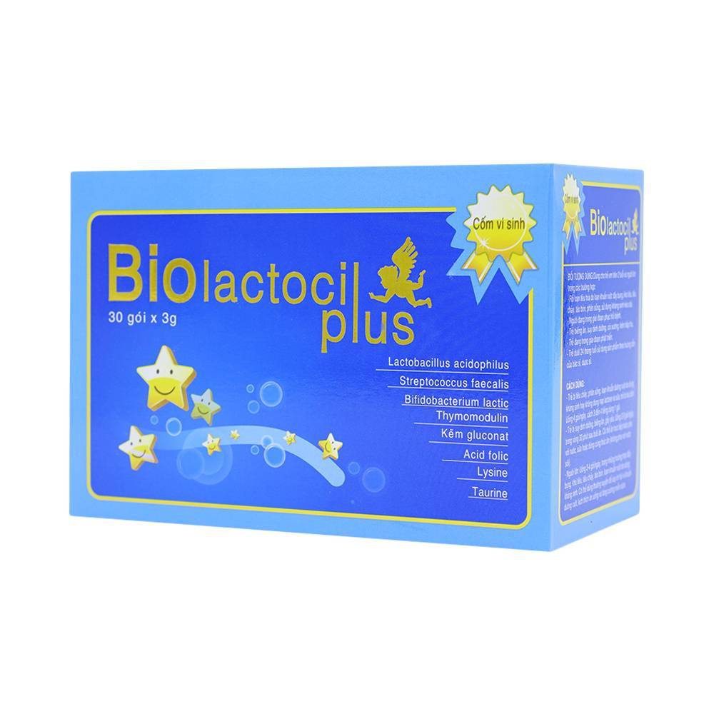 Cốm vi sinh Biolactocil Plus 3g Hòa Bình bổ sung các vi khuẩn có ích, vitamin, acid amin và khoáng chất (30 gói)