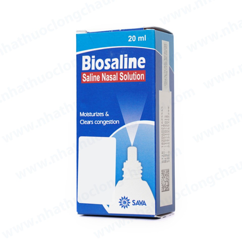 Thuốc xịt mũi Biosaline Saline Nasal Solution giúp làm sạch và thông mũi (20ml)