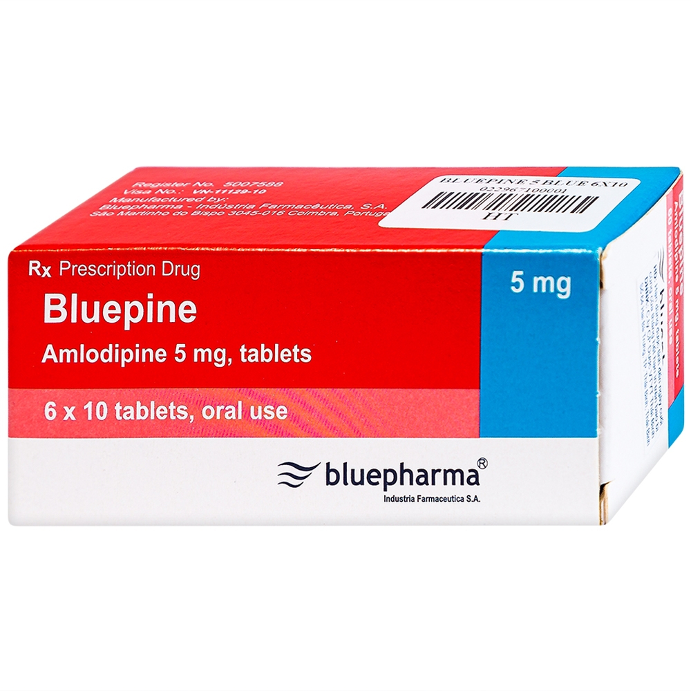 Thuốc Bluepine Bluepharma điều trị tăng huyết áp (6 vỉ x 10 viên) 