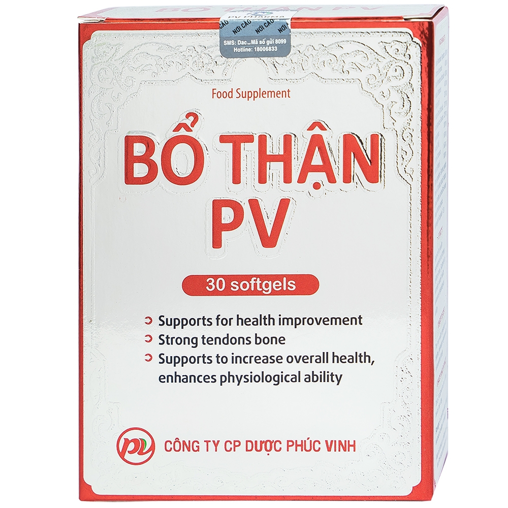 Viên uống Bổ Thận PV Phúc Vinh tăng cường sức khỏe, hỗ trợ cải thiện sinh lý (30 viên)