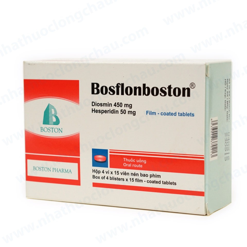 Thuốc Bosflonboston điều trị suy giãn tĩnh mạch (4 vỉ x 15 viên)