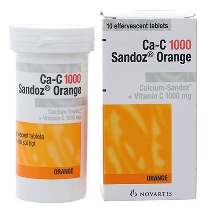 Viên sủi Ca-C 1000 Sandoz bổ sung Vitamin C, Canxi (10 viên)