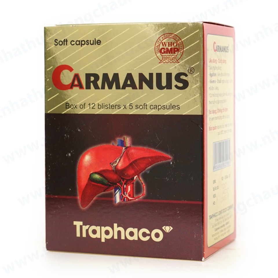 Thuốc Carmanus Traphaco điều trị gan nhiễm mỡ, rối loạn chức năng gan mạn tính (12 vỉ x 5 viên)