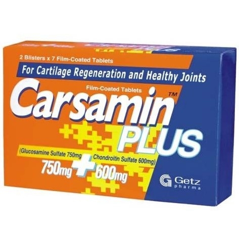 Thuốc Carsamin Plus Getz giảm viêm khớp gối nhẹ và trung bình (2 vỉ x 7 viên)