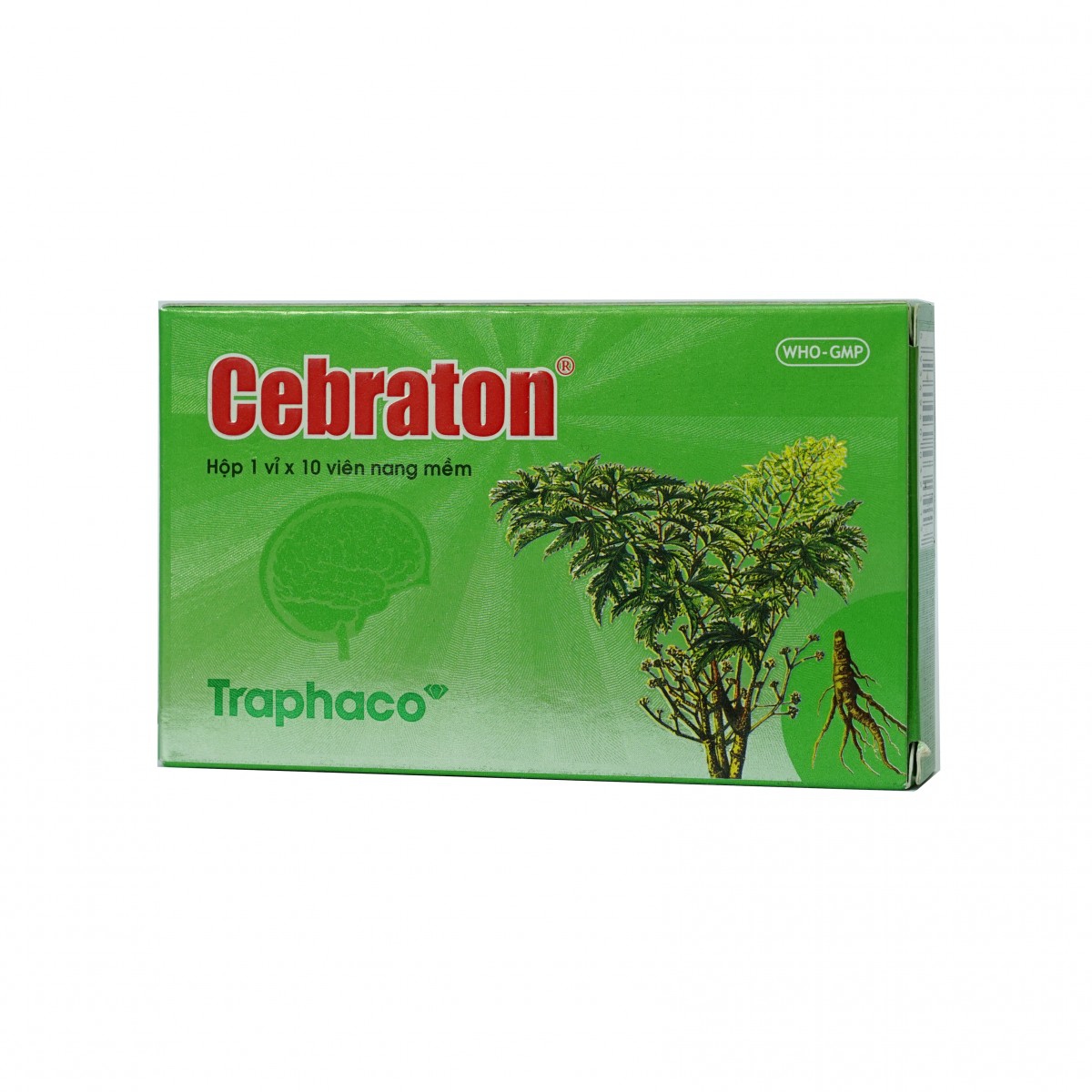 Thuốc Cebraton Traphaco phòng và điều trị suy giảm trí nhớ (1 vỉ x 10 viên)