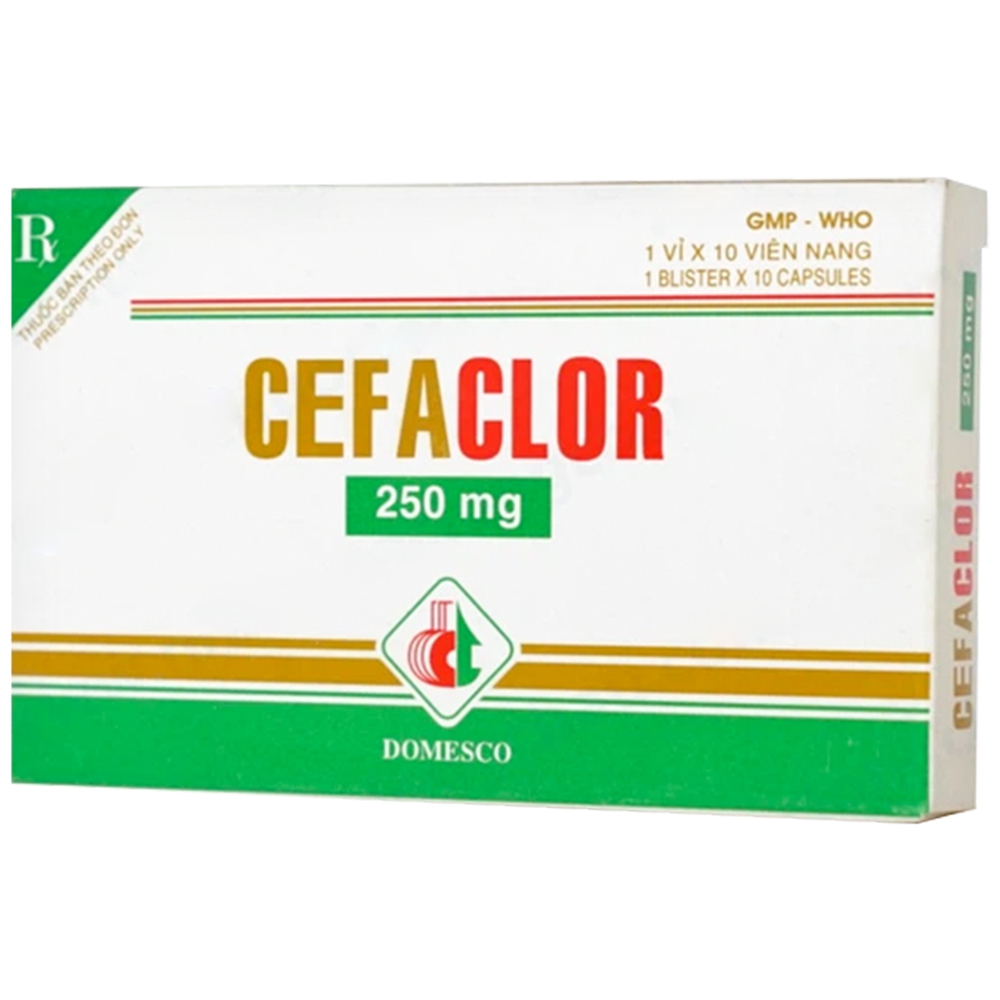 Thuốc Cefaclor 250mg Domesco điều trị nhiễm khuẩn (1 vỉ x 10 viên)