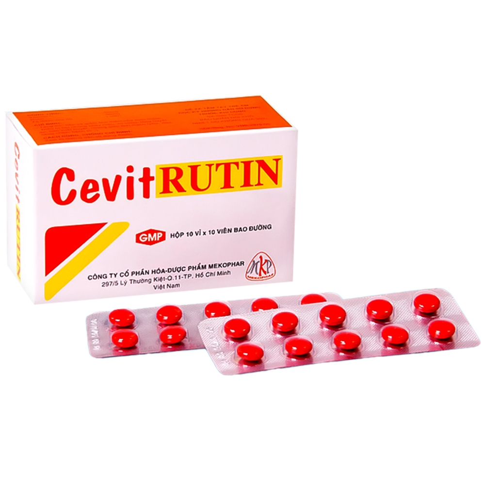 Thuốc Cevit Rutin tăng sức bền và giảm tính thấm của mao mạch (10 vỉ x 10 viên)