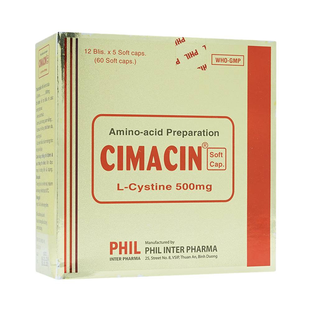 Thuốc Cimacin Phil hỗ trợ điều trị viêm da, sạm da (12 vỉ x 5 viên)