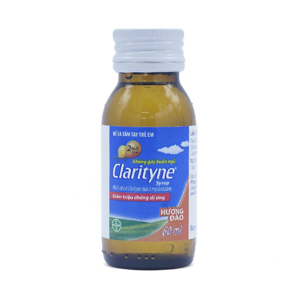 Siro Clarityne MSD hương đào giảm triệu chứng dị ứng (60ml)