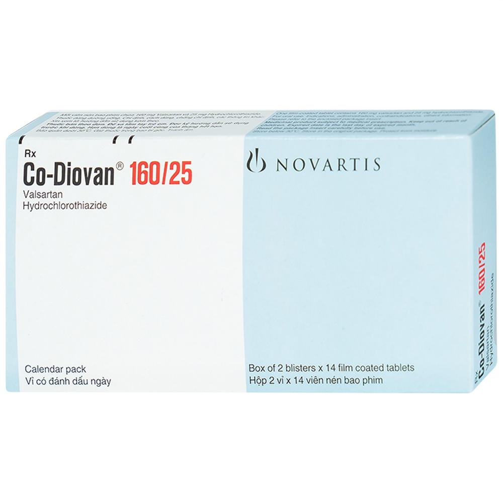 Thuốc Codiovan 160mg/25mg Novartis điều trị tăng huyết áp (2 vỉ x 14 viên)