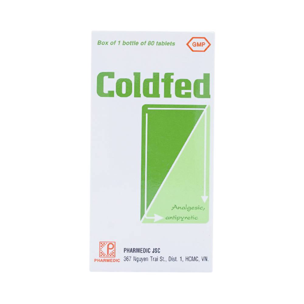 Thuốc Coldfed điều trị triệu chứng cảm, sốt, nhức đầu, sổ mũi, đau khớp, đau cơ (80 viên)