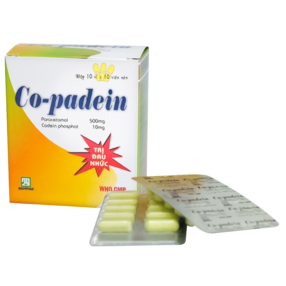 Thuốc Co-Padein Nadyphar giảm đau nhức xương khớp, nhức đầu, nhức răng (10 vỉ x 10 viên)