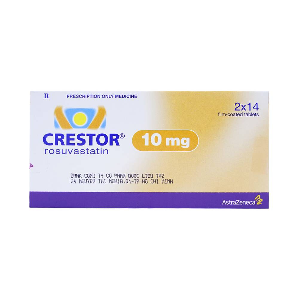 Thuốc Crestor 10mg AstraZeneca điều trị tăng cholesterol máu nguyên phát (2 vỉ x 14 viên)