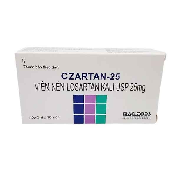 Thuốc Czartan 25mg Macleods điều trị tăng huyết áp (5 vỉ x 10 viên)