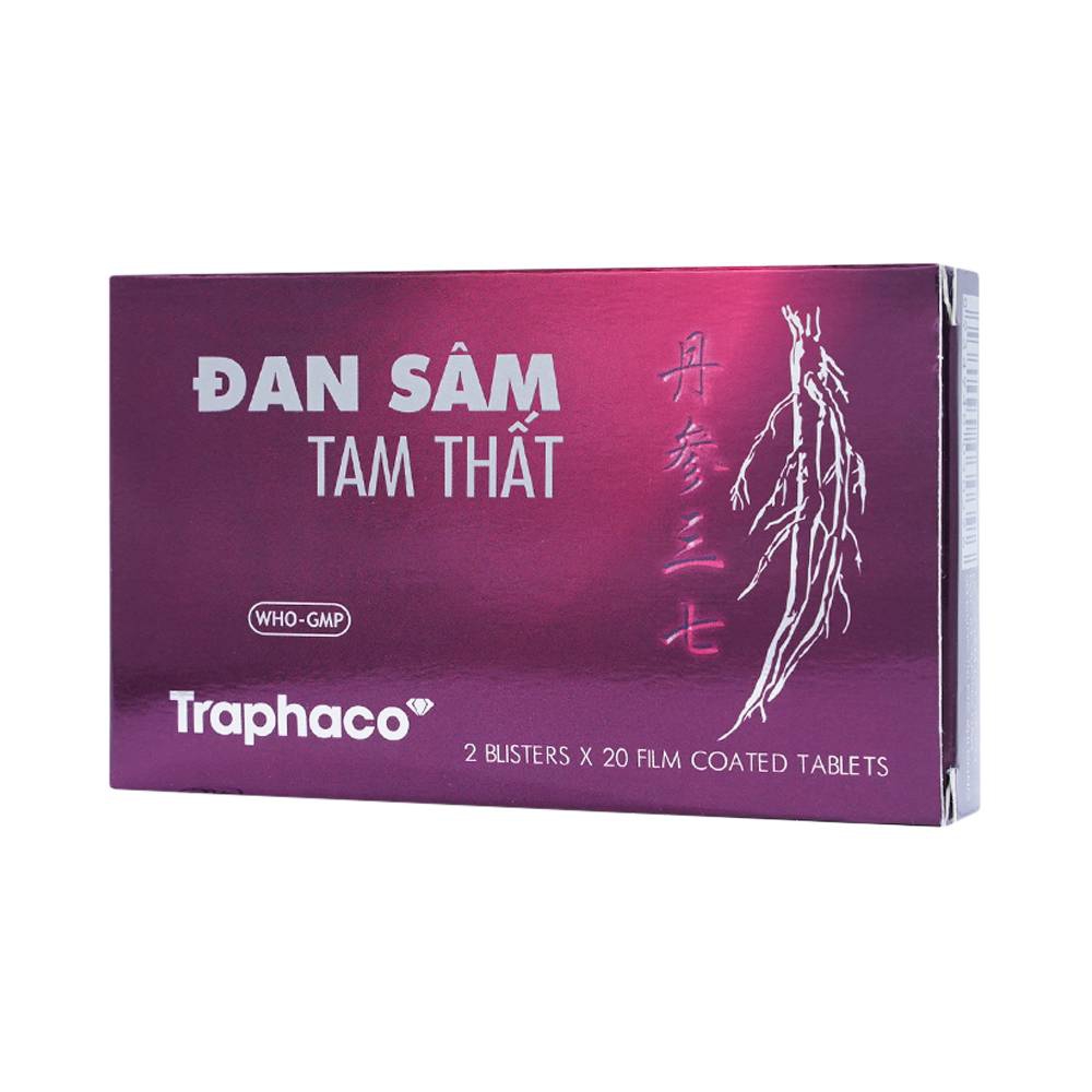 Thuốc Đan Sâm Tam Thất Traphaco phòng và trị chứng đau thắt ngực (2 vỉ x 20 viên)