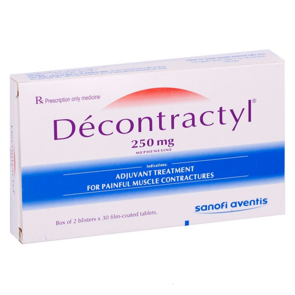 Thuốc Decontractyl 250mg Sanofi điều trị hỗ trợ các cơn đau do co thắt cơ (2 vỉ x 30 viên)