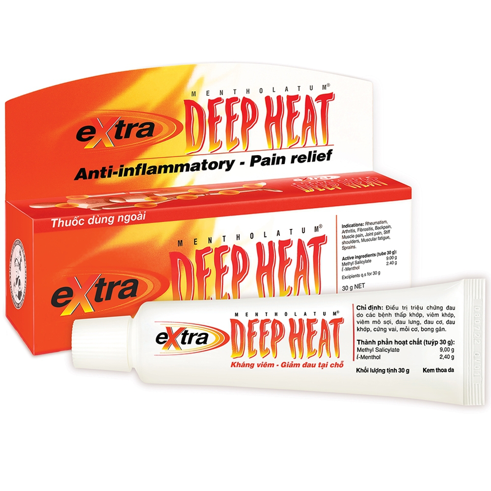 Kem Extra Deep Heat Rohto điều trị triệu chứng đau do các bệnh thấp khớp, viêm khớp (30g)