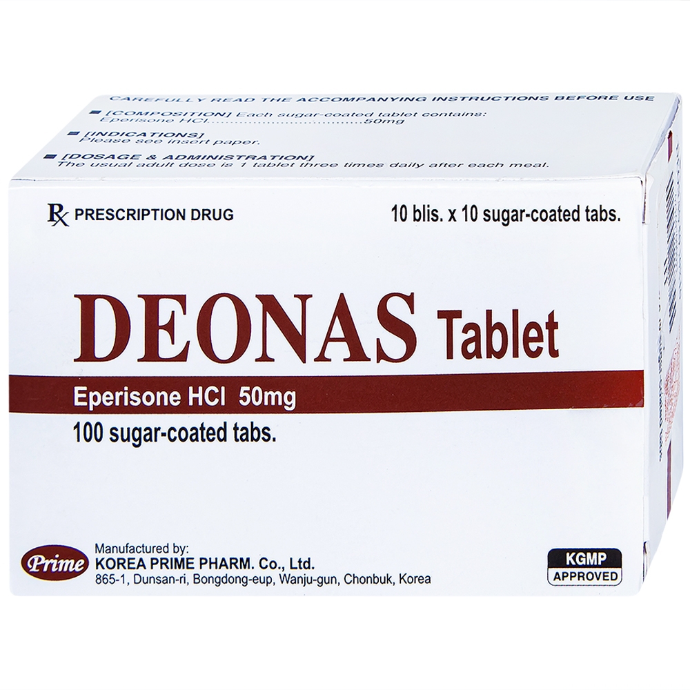 Thuốc Deonas 50mg Korea Prime làm giãn cơ xương (10 vỉ x 10 viên)