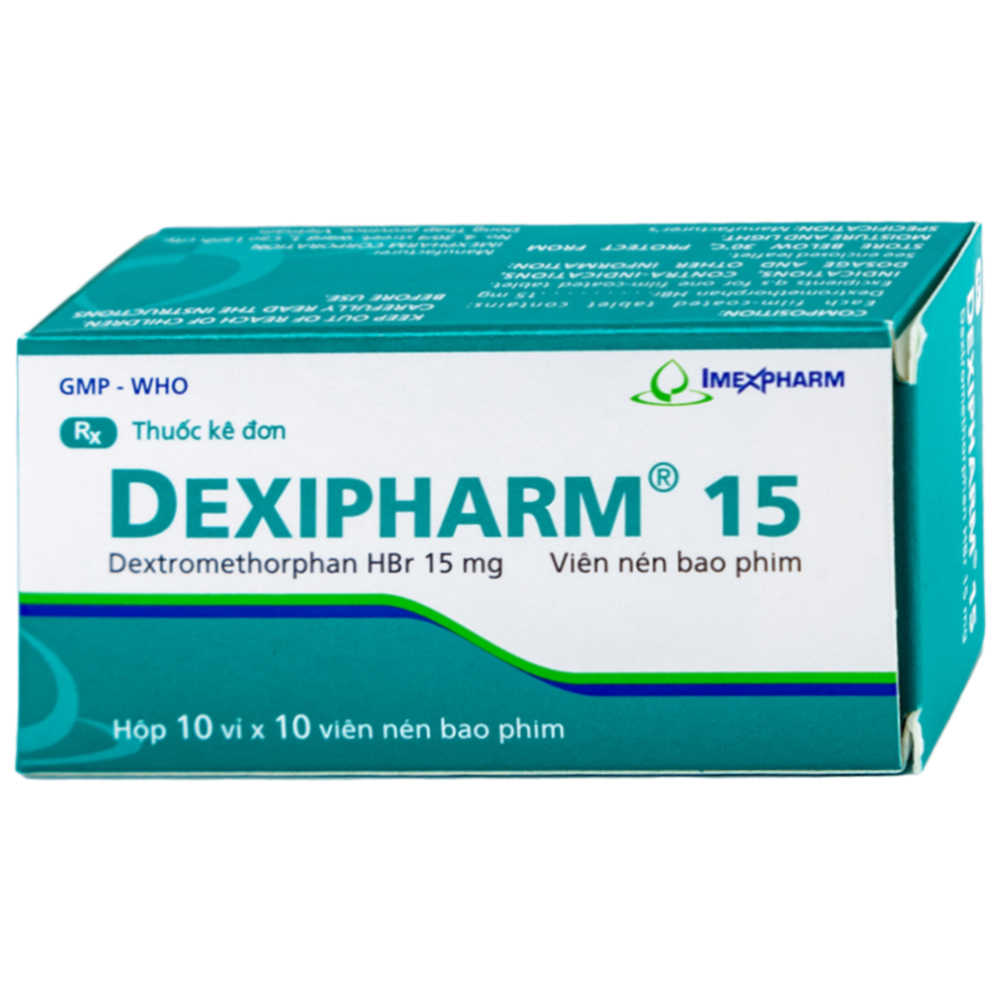 Thuốc Dexipharm 15mg Imexpharm điều trị triệu chứng ho (10 vỉ x 10 viên)