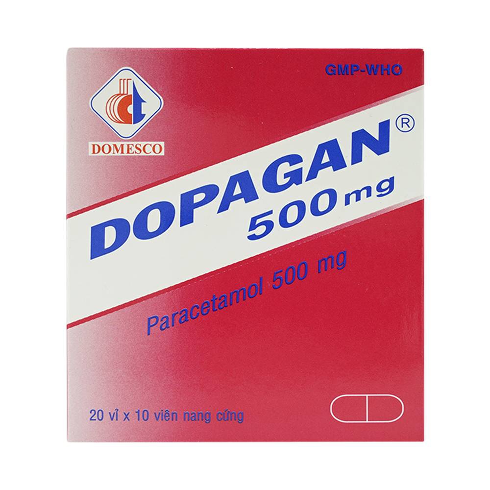 Thuốc Dopagan 500mg Domesco giảm đau và hạ sốt (20 vỉ x 10 viên)