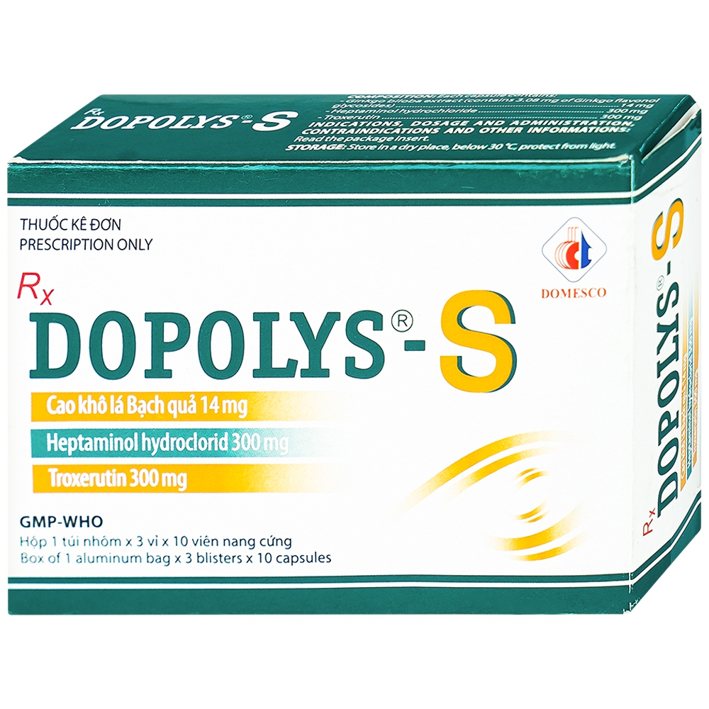 Thuốc Dopolys-S Domesco điều trị triệu chứng suy tĩnh mạch bạch huyết (3 vỉ x 10 viên)