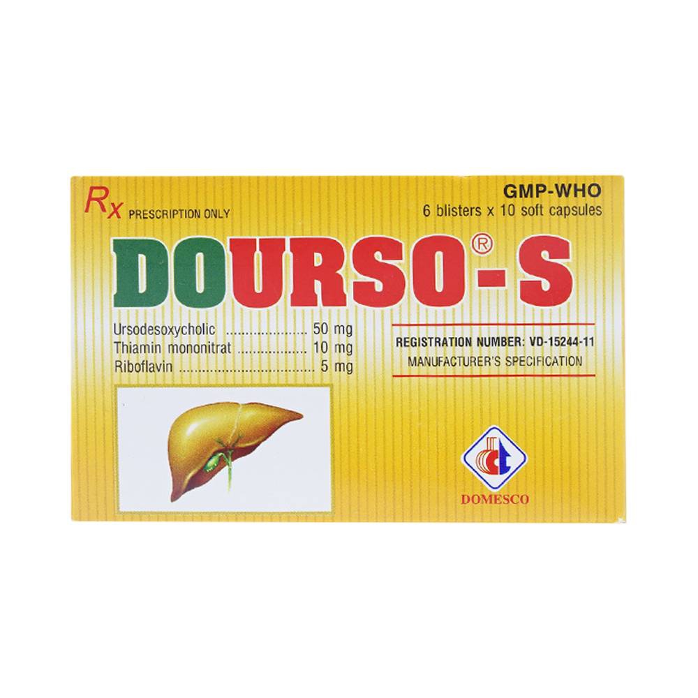 Thuốc Dourso-S Domesco điều trị sỏi túi mật cholesterol (6 vỉ x 10 viên)