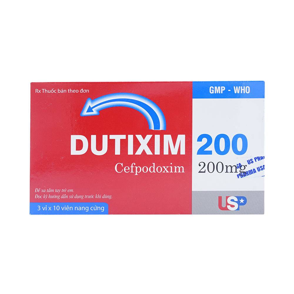 Thuốc Dutixim 200 USP hỗ trợ điều trị nhiễm khuẩn (3 vỉ x 10 viên)