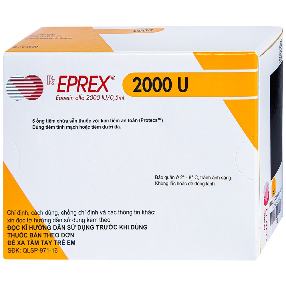 Thuốc tiêm Eprex Prefill 2000IU Janssen điều trị thiếu máu (6 ống)