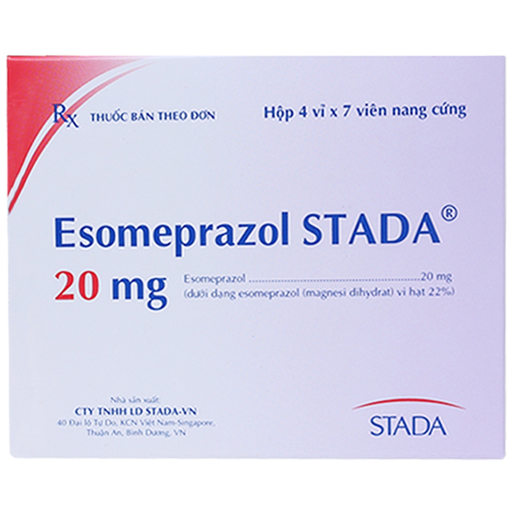 Thuốc Esomeprazol 20mg Stada điều trị trào ngược dạ dày, thực quản (4 vỉ x 7 viên)