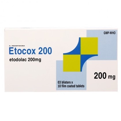 Thuốc Etocox 200 Danapha điều trị viêm và đau do viêm xương khớp, viêm khớp dạng thấp (3 vỉ x 10 viên)