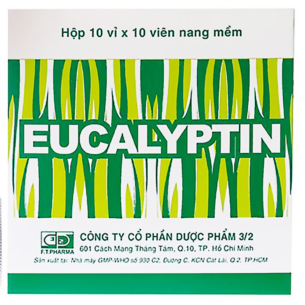 Thuốc Eucalyptin Dược 3/2 sát trùng đường hô hấp (10 vỉ x 10 viên)