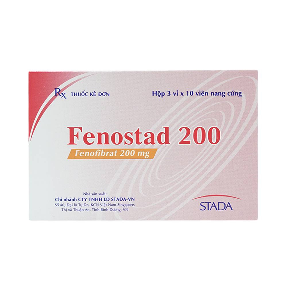 Thuốc Fenostad 200 Stada điều trị tăng triglycerid huyết nặng (3 vỉ x 10 viên)