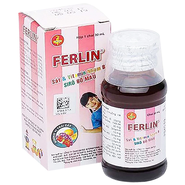 Siro Ferlin United phòng và điều trị thiếu máu do thiếu sắt (30ml)