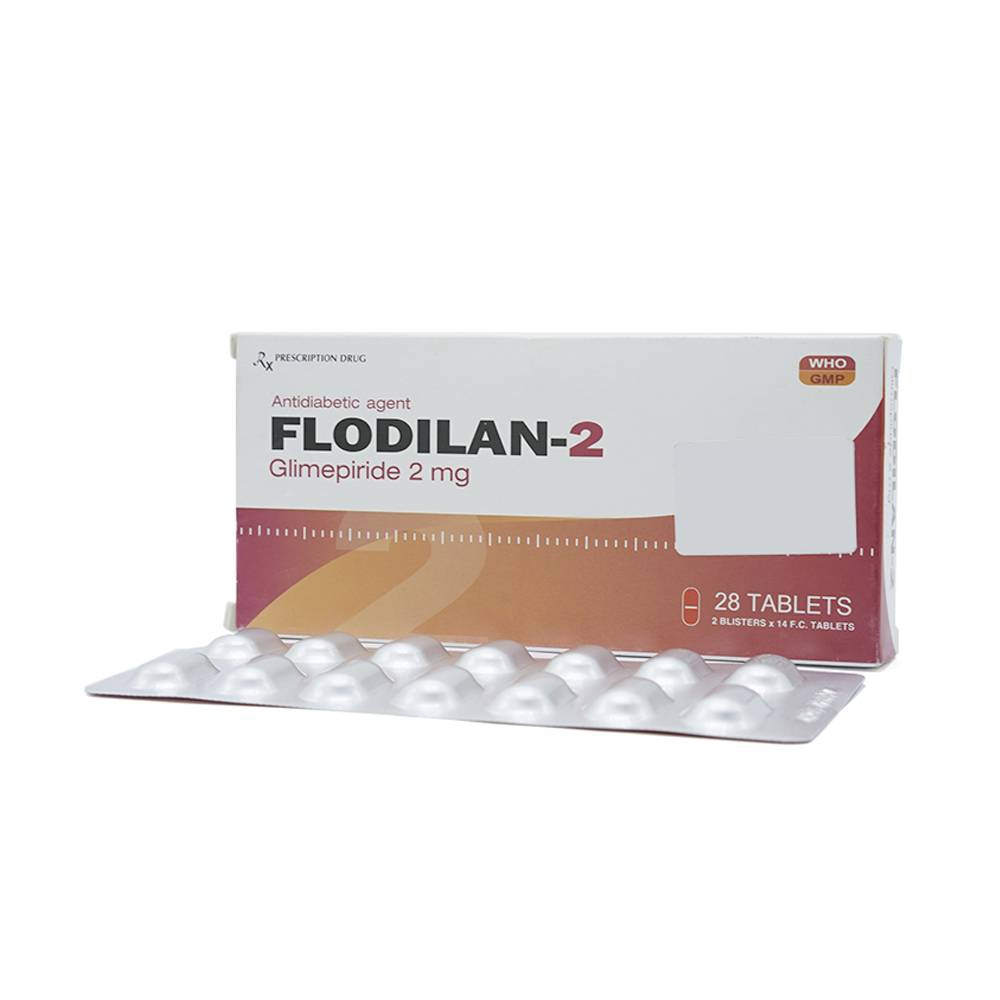 Thuốc Flodilan-2 Davipharm điều trị đái tháo đường tuýp 2 (2 vỉ x 14 viên)