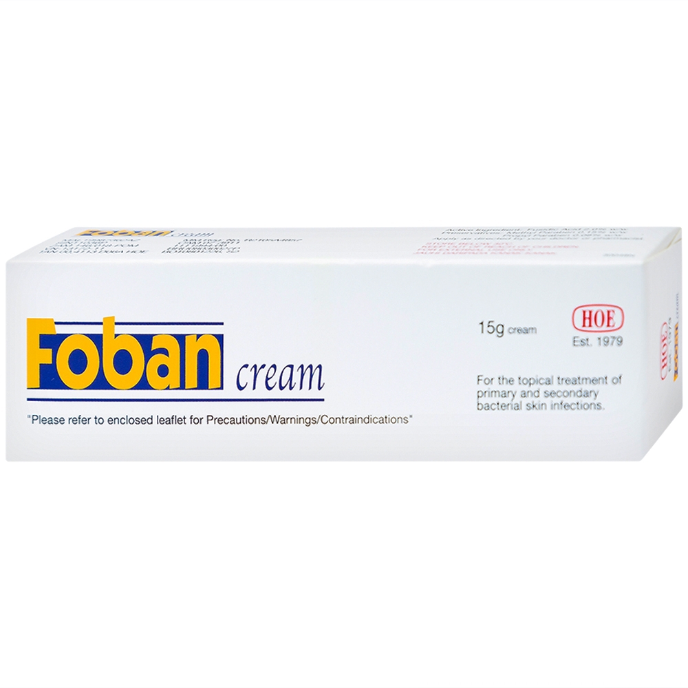 Kem Foban Cream điều trị tổn thương da do Staphylococcus, Streptococcus (15g)